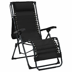 vidaXL Chaise pliable de terrasse Textilène Noir