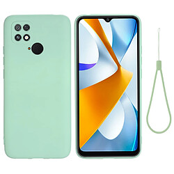 Coque en silicone anti-décoloration avec sangle pour votre Xiaomi Poco C40 4G - vert