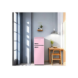 LINARIE Réfrigérateur congélateur retro Arzy LJDD206PINK 206 Litres Rose pas cher