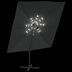 Avis vidaXL Parasol cantilever à LED Anthracite 400x300 cm