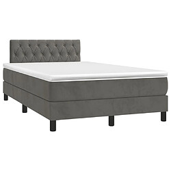 Avis Maison Chic Lit Adulte - Lit simple Lit à sommier tapissier et matelas moelleux - Meuble de Chambre - Gris foncé 120x200cm Velours -MN96376