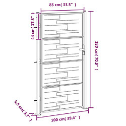 vidaXL Portail de jardin 100x180 cm acier inoxydable pas cher