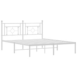 Acheter Maison Chic Cadre/structure de lit métal et tête de lit pour adulte - Lit Moderne Chambre blanc 150x200 cm -MN34664