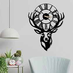 Avis DEKORY Cerf Horloge Murale en Métal 81x61 cm