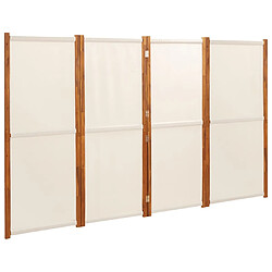 vidaXL Cloison de séparation 4 panneaux Blanc crème 280x180 cm