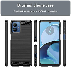 Htdmobiles Coque pour Motorola Moto G14 - housse etui silicone gel carbone + film ecran - NOIR