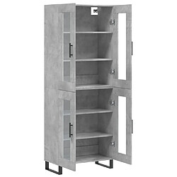 Avis vidaXL Buffet haut Gris béton 69,5x34x180 cm Bois d'ingénierie