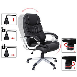 SONGMICS Noir Chaise Fauteuil de Bureau Chaise pour Ordinateur Hauteur réglable PU OBG24B