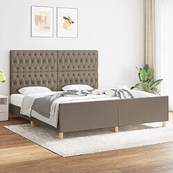 Maison Chic Lit adulte - Cadre Structure de lit avec tête de lit Contemporain Taupe 180x200 cm Tissu -MN46758