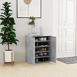 vidaXL Armoire à chaussures Gris béton 60x35x70 cm Bois d’ingénierie