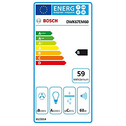 Hotte décorative inclinée 60cm 60db 399m3/h - dwk67em60 - BOSCH