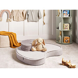 Beliani Coussin de sol Pouf enfant NILI Velours Beige clair