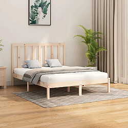 vidaXL Cadre de lit sans matelas 160x200 cm bois massif