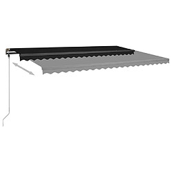 Maison Chic Auvent manuel rétractable,Store manuel de porte sur pied 500x350 cm Anthracite -GKD87829 pas cher