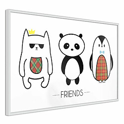 Paris Prix Affiche Murale Encadrée Buddies 30 x 20 cm Blanc