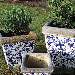 Esschert Design Pots en céramique patiné (Lot de 3).