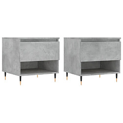 vidaXL Tables basses 2 pcs gris béton 50x46x50 cm bois d'ingénierie