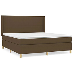 vidaXL Sommier à lattes de lit avec matelas Marron foncé 180x200 cm