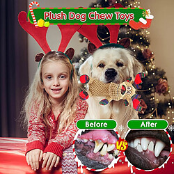 Acheter Jouets pour chiens de Noël de Noël, jouet pour chien grinçant en peluche avec papier froissé, jouets mignons pour chiots de Noël avec coton, jouets à mâcher interactifs durables pour chiens pour p