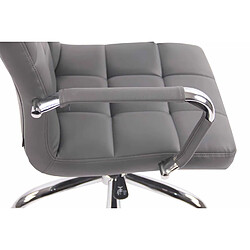 Decoshop26 Fauteuil de bureau sur roulettes hauteur réglable pivotant accoudoirs en PVC gris 10_0002462 pas cher