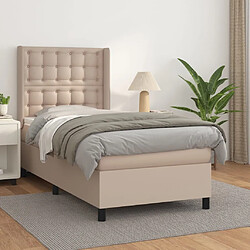 Maison Chic Lit adulte- Lit + matelas,Sommier à lattes de lit avec matelas Cappuccino 100x200 cm -GKD18082