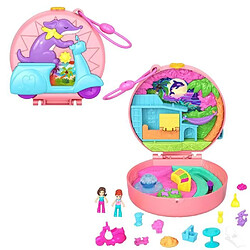 Polly Pocket-Aventure en Mobylette-Coffret 2 mini-figurines et animal HWN98