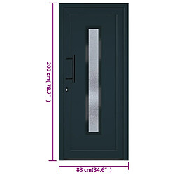 vidaXL Porte d'entrée anthracite 88x200 cm PVC pas cher