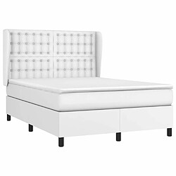 Avis Maison Chic Lit Adulte - Lit simple Lit à sommier tapissier avec matelas moelleux - Meuble de Chambre Blanc 140x190cm Similicuir -MN41149