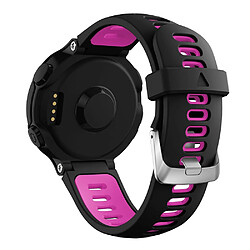 Bracelet en silicone deux tons noir/rose pour votre Garmin Forerunner 220/230/235/620/630/F735XT