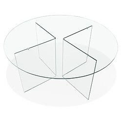 Avis Alterego Table de salle à manger ronde en verre 'BOBBY TABLE ROUND' design - Ø 120 cm