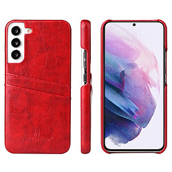 Coque en TPU + PU avec porte-cartes rouge pour Samsung Galaxy S22 Plus 5G