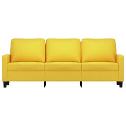 Avis Maison Chic Canapé à 3 places,Canapé droit,Sofa de Salon,Banquette Jaune clair 180 cm Tissu -GKD333995