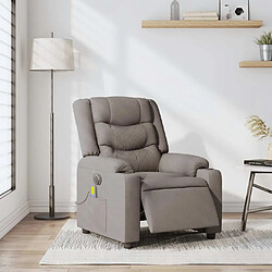 vidaXL Fauteuil de massage inclinable électrique Taupe Tissu