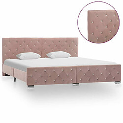 Avis Maison Chic Lit adulte - Lit simple Cadre de lit,Structure du lit Contemporain Rose Velours 180x200 cm -MN86531