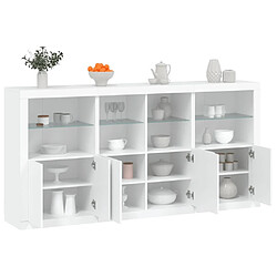 Maison Chic Commode Buffet - Meuble de rangement avec lumières LED blanc 202x37x100 cm -GKD42693