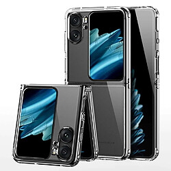 Htdmobiles Coque pour Oppo Find N2 Flip 5G - housse etui silicone gel fine 360 integrale (avant et arriere) - TRANSPARENT