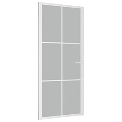 vidaXL Porte intérieure 93x201,5 cm Blanc Verre mat et aluminium