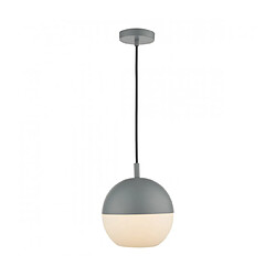 Luminaire Center Suspension Andre 1 ampoule Verre opal,Gris mat pas cher