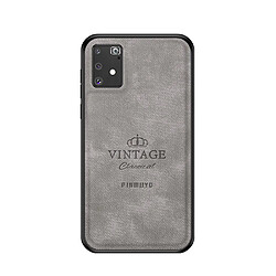 Coque en TPU + PU hybride anti-chute gris pour votre Samsung Galaxy A91/S10 Lite