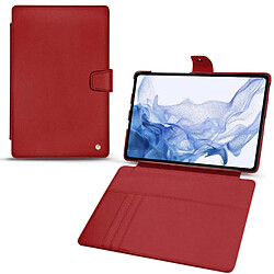 Housse cuir Samsung Galaxy Tab S8 Ultra - Rabat portefeuille - Rouge ( Nappa - Pantone #d50032 ) - NOREVE