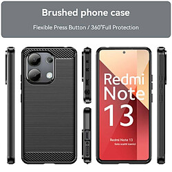 Htdmobiles Coque pour Xiaomi Redmi Note 13 4G - housse etui silicone gel carbone + verre trempe - NOIR