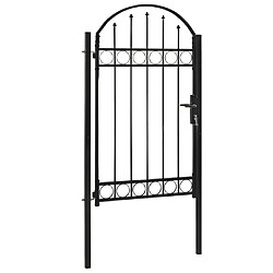 vidaXL Portail de jardin avec dessus arqué Acier 100 x 175 cm Noir