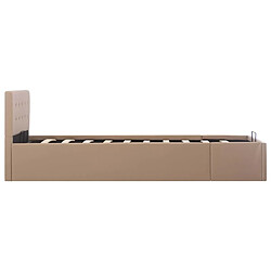 Maison Chic Lit adulte - Cadre de lit à rangement,Structure du lit Contemporain Cappuccino Similicuir 90x200 cm -MN94734 pas cher