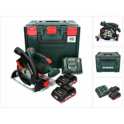 Metabo KS 18 LTX 57 Scie circulaire portative sans fil 165 mm 18V + 2x Batteries 4,0 Ah + Chargeur + Coffret metaBOX