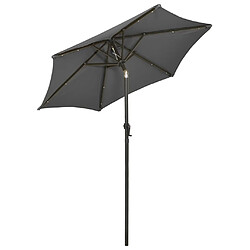 Avis vidaXL Parasol de jardin avec lumières LED anthracite aluminium