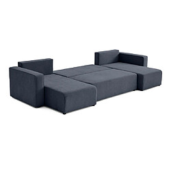 Bestmobilier Topaze - canapé panoramique - 7 places - convertible avec coffre - en tissu