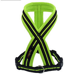 Wewoo Laisse en de harnais vert de poitrine confortable réfléchissante respirable de Xia de chiens de chien, largeur: 2.5cm, gamme réglable: 57-72cm