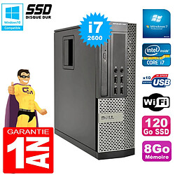 PC DELL 990 SFF Core I7-2600 Ram 8Go Disque 120Go SSD Graveur Wifi W7 - Occasion