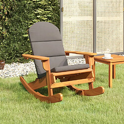 Maison Chic Chaise à bascule avec coussins | Fauteuil à bascule Rocking chair Adirondack bois massif d'acacia -GKD33052