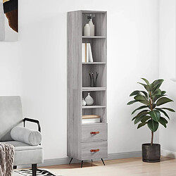 vidaXL Buffet haut Sonoma gris 34,5x34x180 cm Bois d'ingénierie